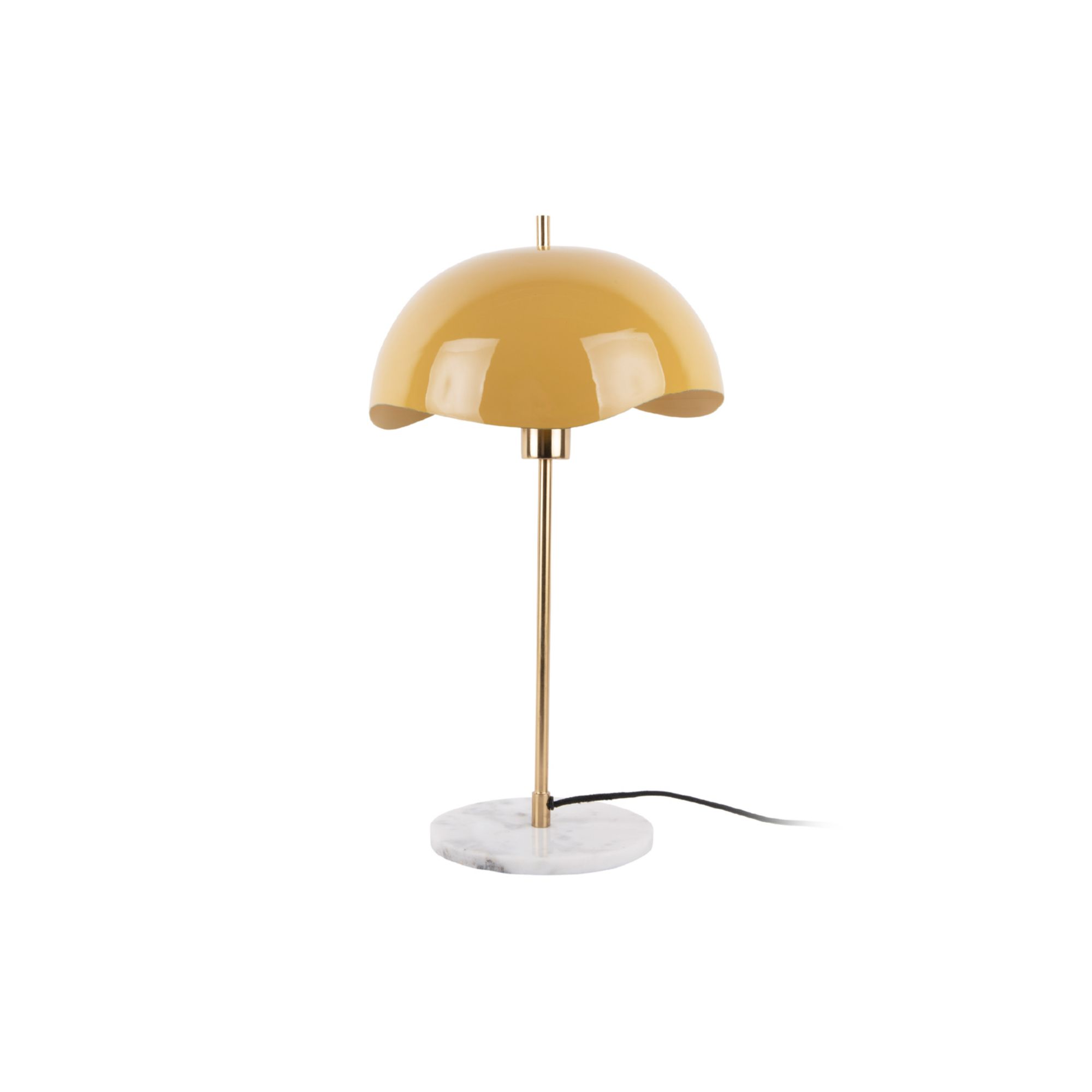 Leitmotiv tafellamp Waved Dome - geel - 30x30x56cm - Paddenstoellamp