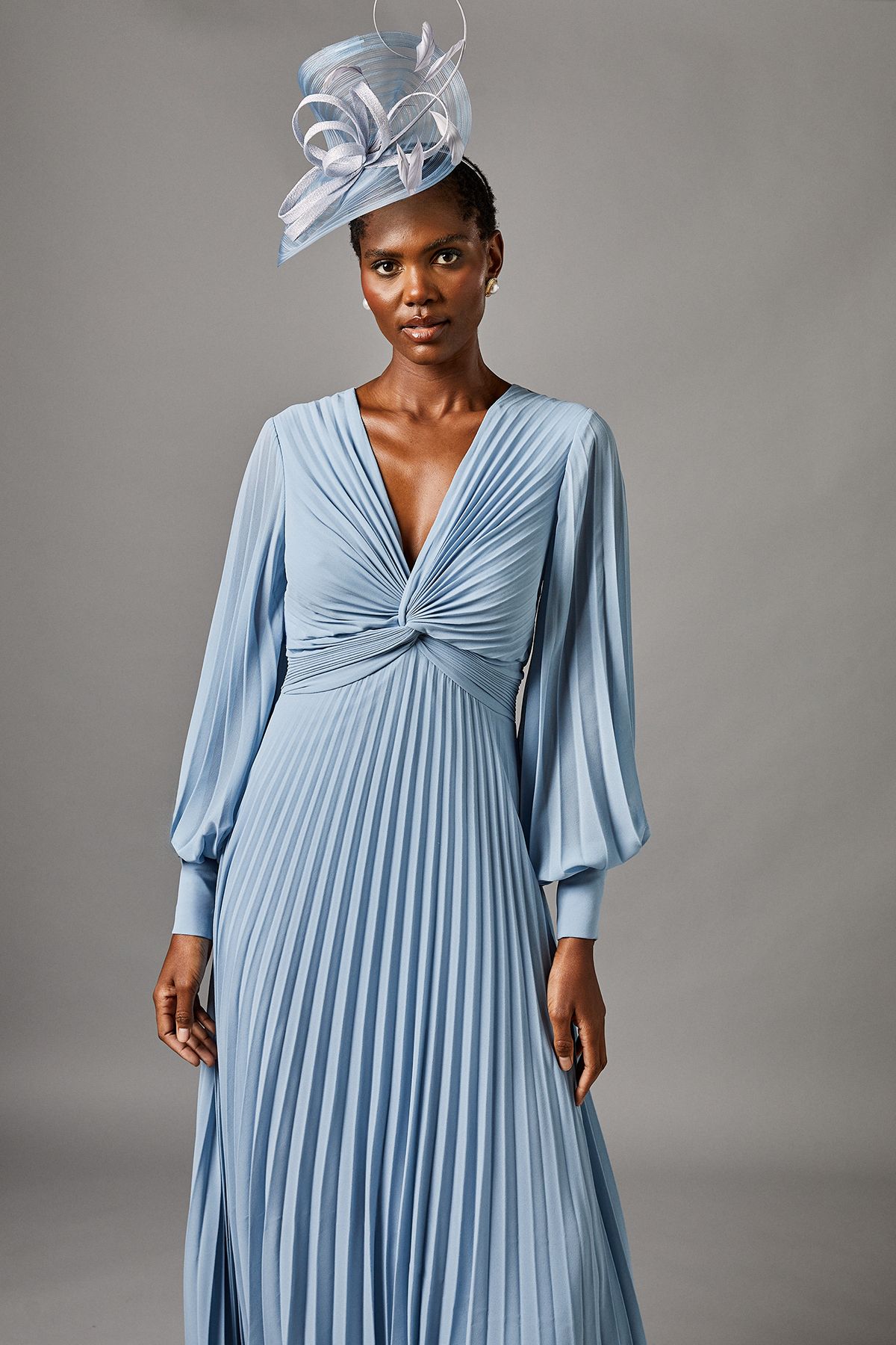 Coast Pleated Chiffon Maxi Dress