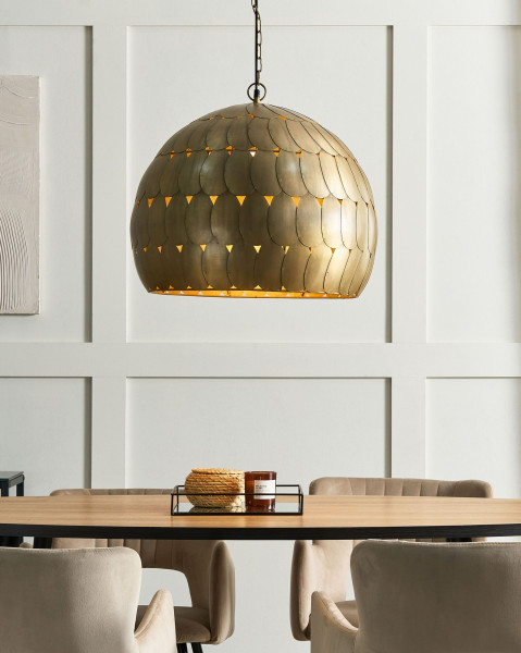 Lampa wisząca metalowa retro mosiężna