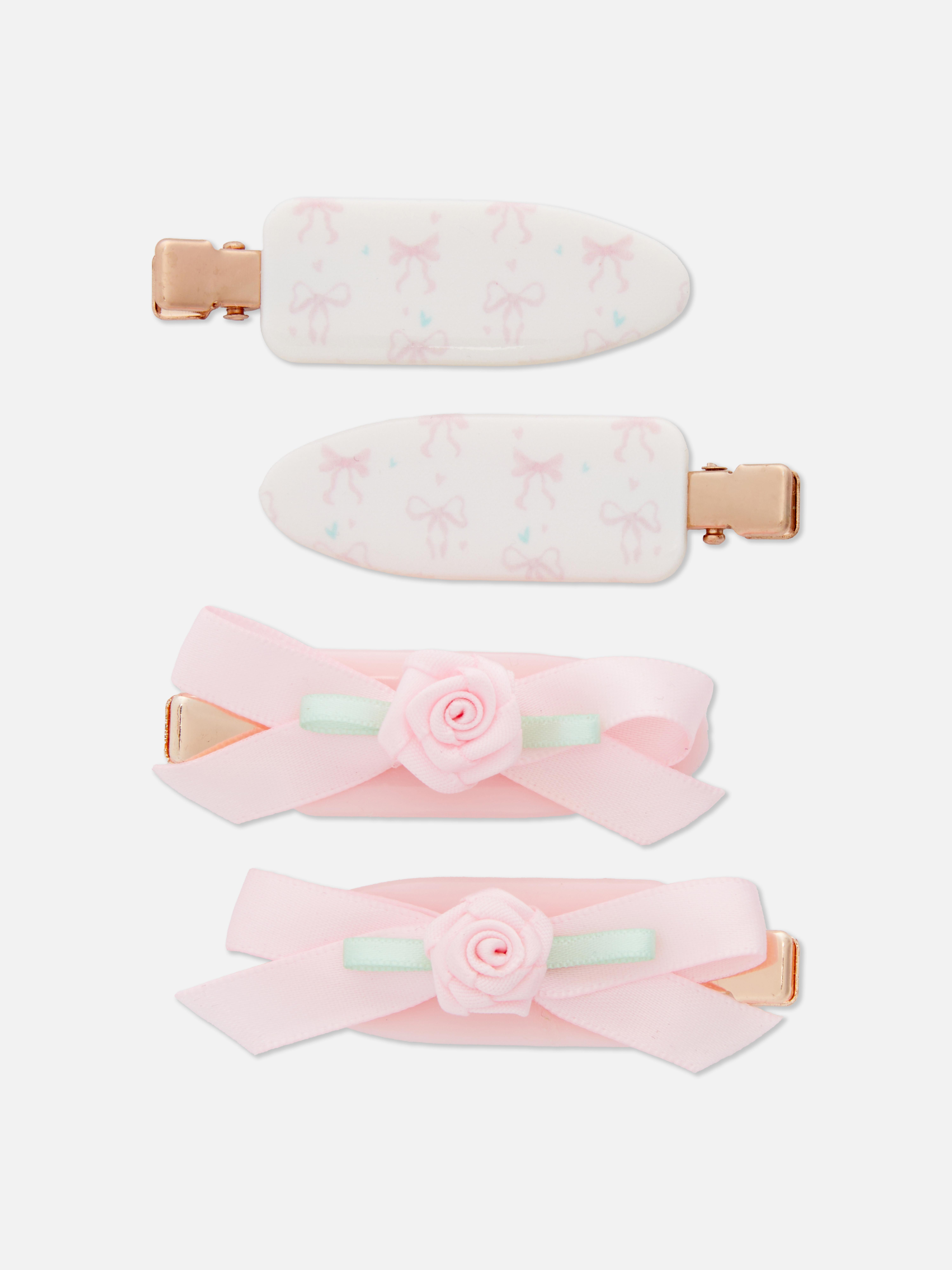 4pk Bow No Dent Hair Clips