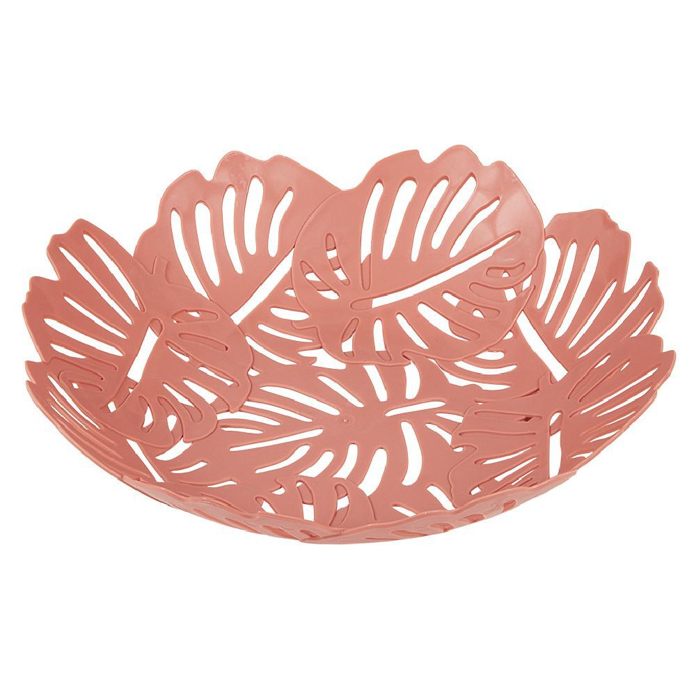 Corbeille à fruits design feuilles vert rose ou beige