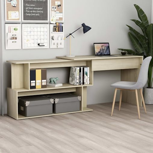 NNEVL Corner Desk Sonoma Oak 200x50x76 cm Chipboard