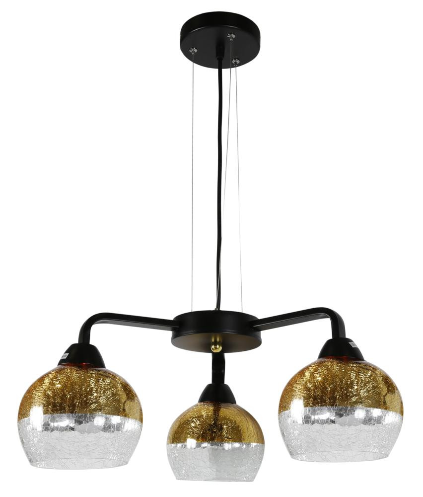 Lampa wisząca czarno-złota-chromowana CROMINA 3xE27x60W Candellux