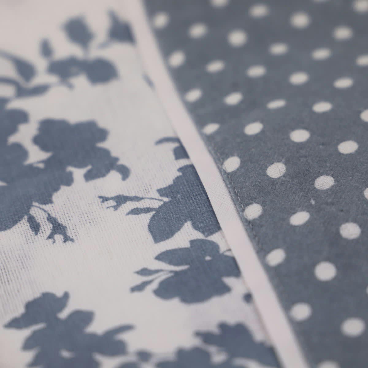 MARGARIDA - Parure de couette flanelle en coton bleu 240x260 cm