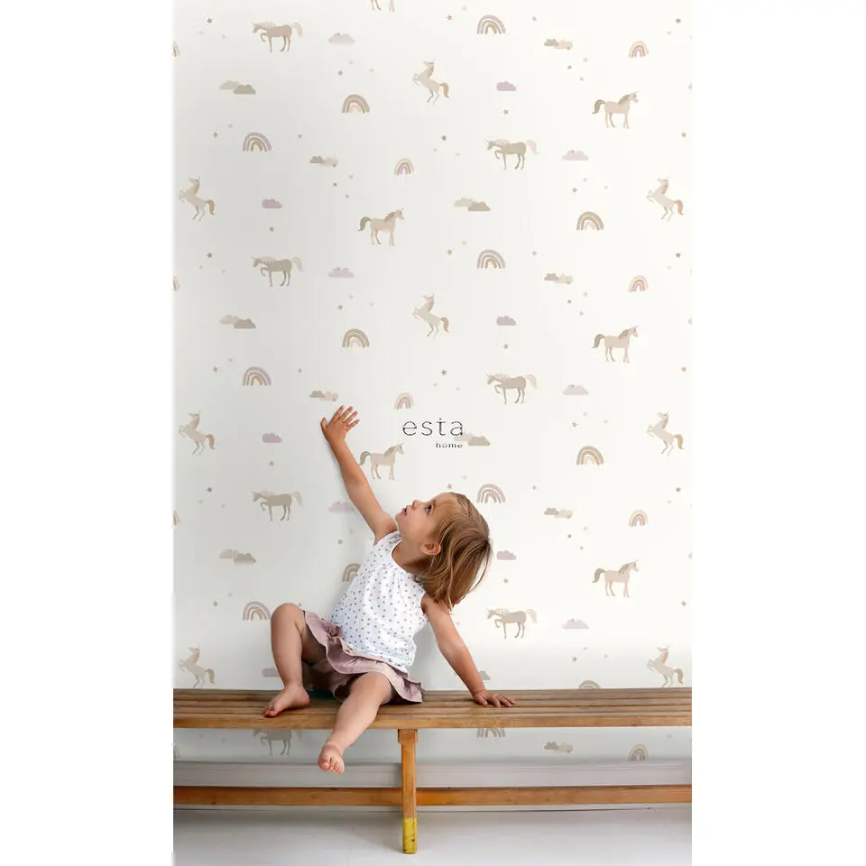 ESTAhome behang unicorns beige - 50 x 900 cm