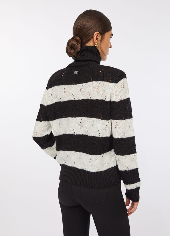 Dolcevita a righe in lana e alpaca