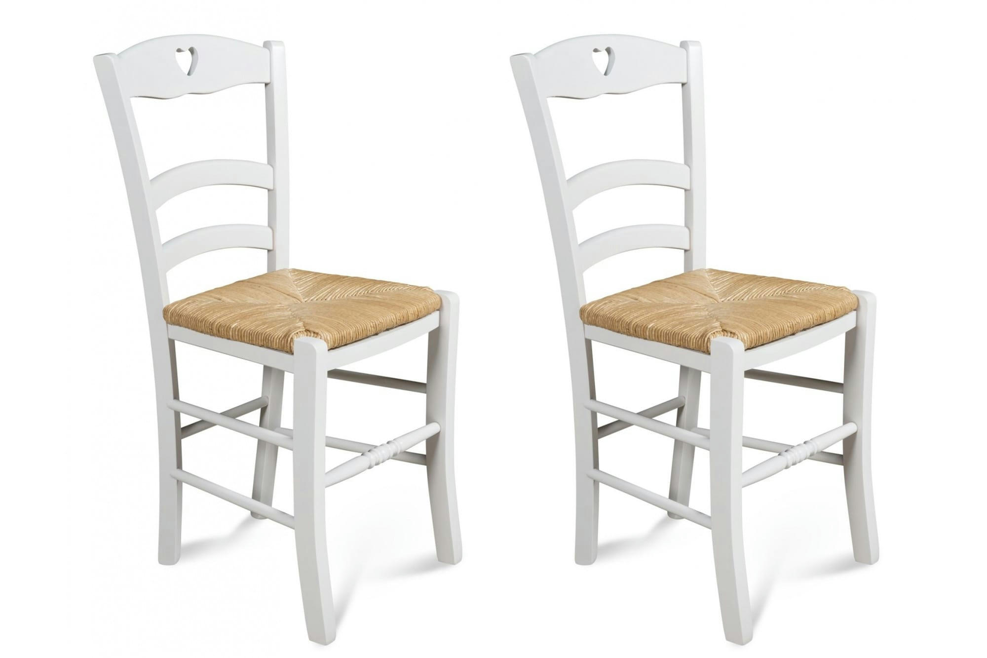 SILVA - Lot de 2 chaises en hêtre coloris blanc