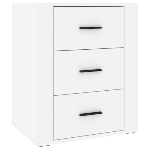 NNEVL Bedside Cabinet White 50x36x60 cm Engineered Wood