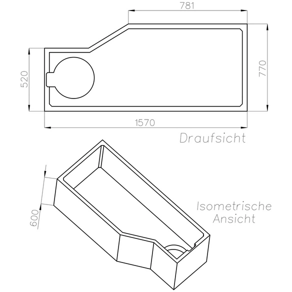 Wannenträger »Cello«, BxHxL: 77 x 60 x 157 cm, weiß