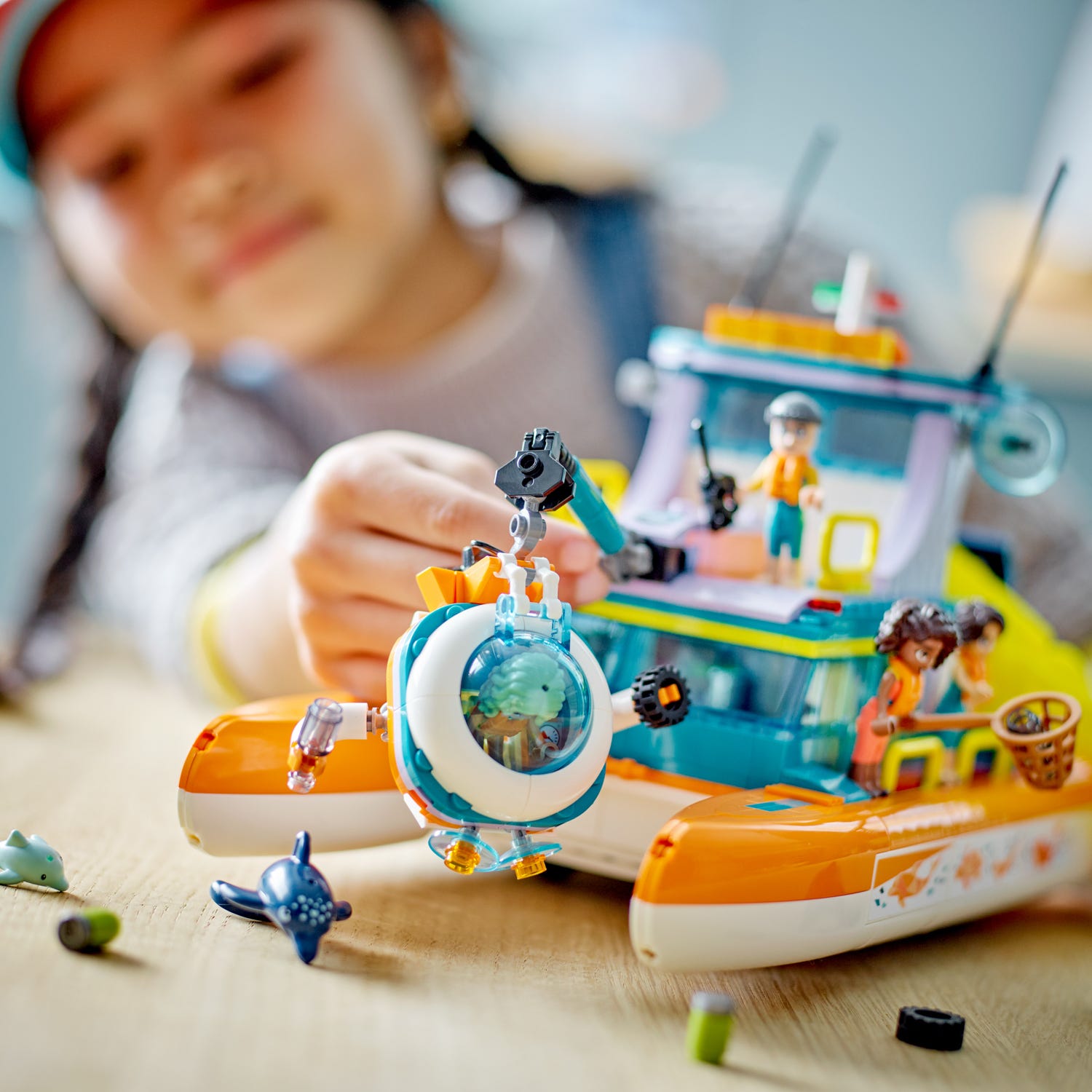 Catamarano di salvataggio da costruire Lego