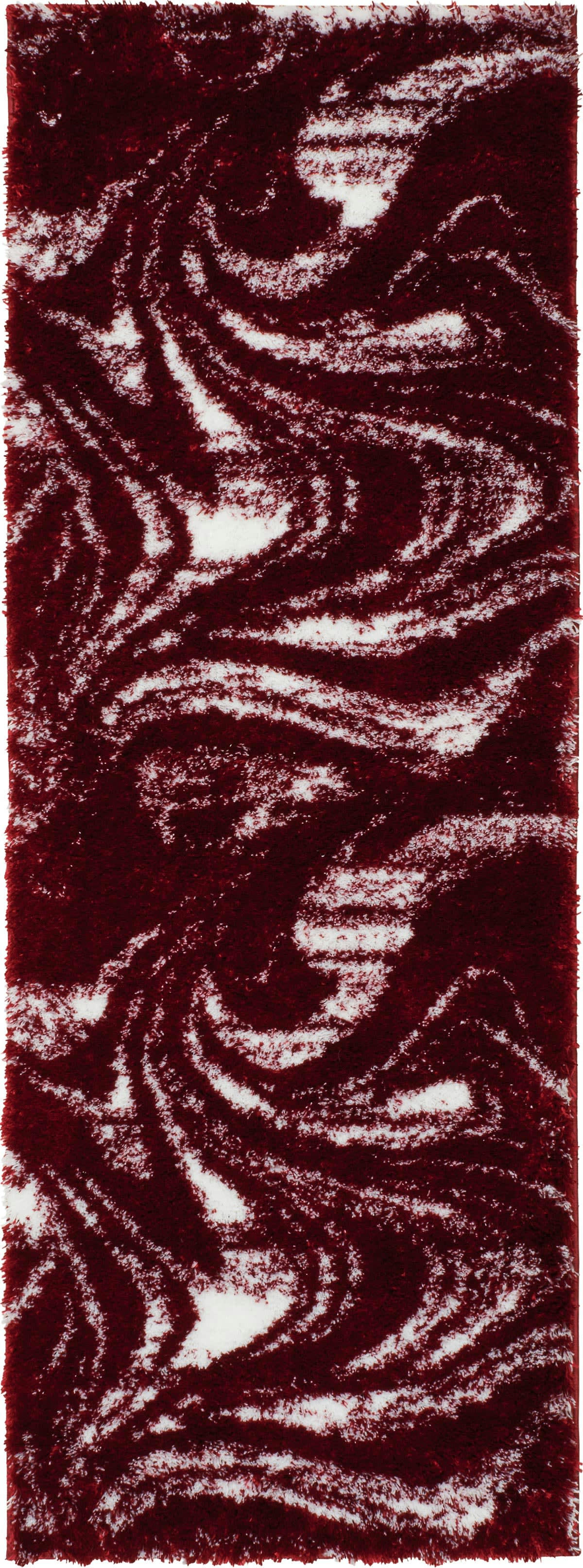 OSLO - Tapis shaggy moderne design rouge - 80x150 cm