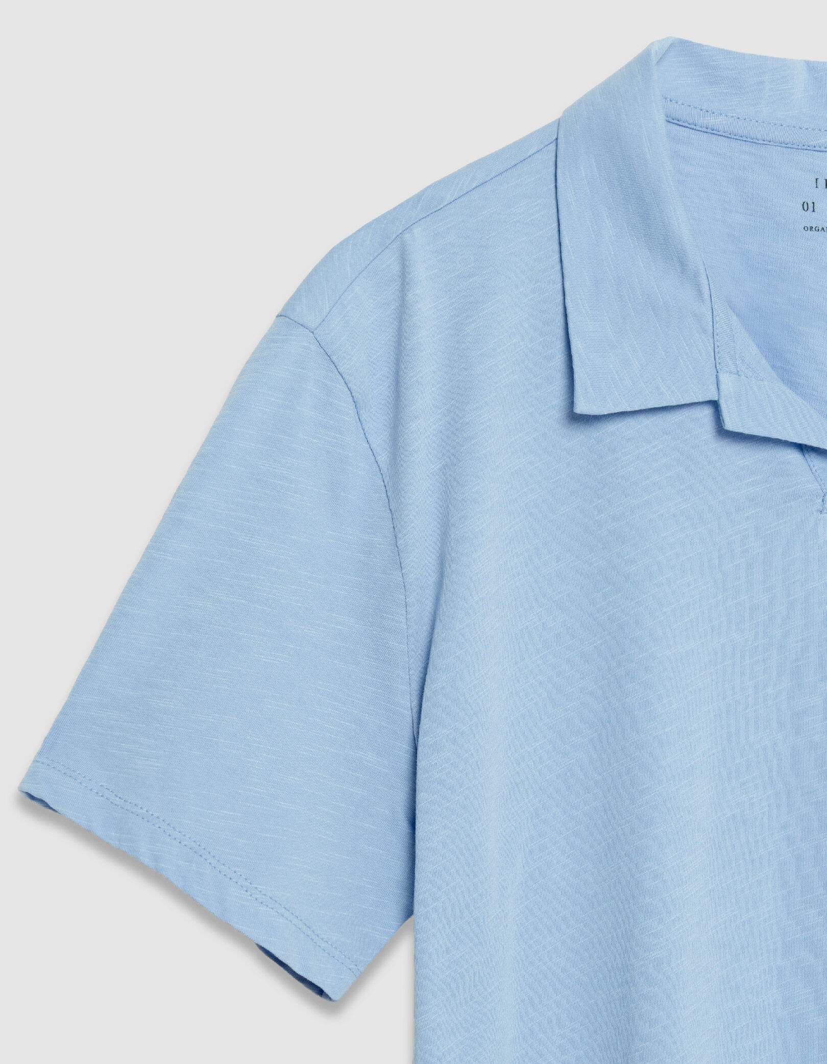Polo manches courtes beige coton bio flammé Homme