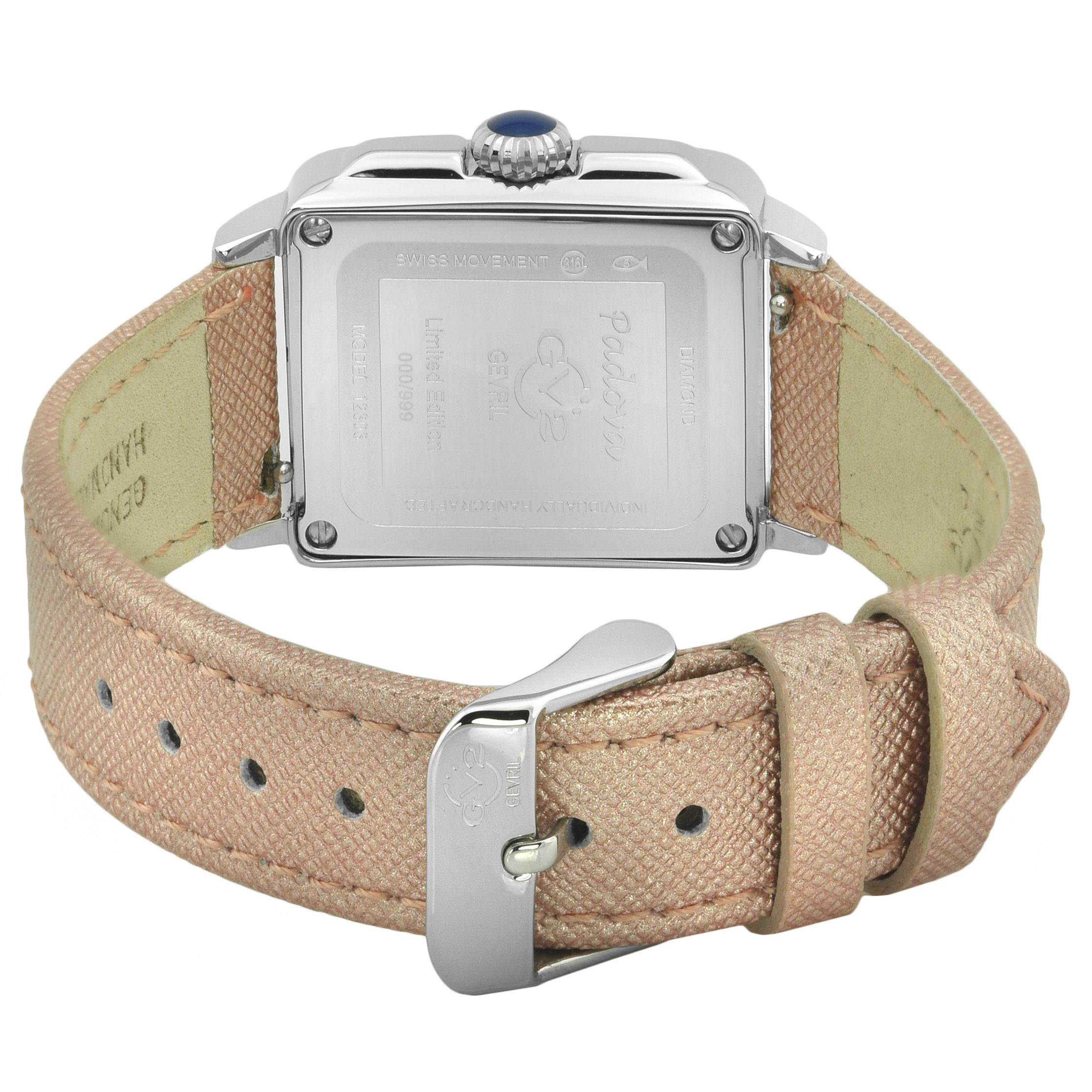 GV2 Padova Leather Pink Beige 12302 Swiss Quartz Watch