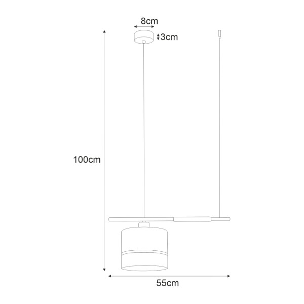 Lampa wisząca czarno-beżowa VIMBO 1xE27x40W wym: 100x55x37 cm Kaja