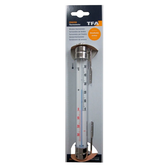 Fensterthermometer, Breite: 7,5 cm, Kunststoff|Metall
