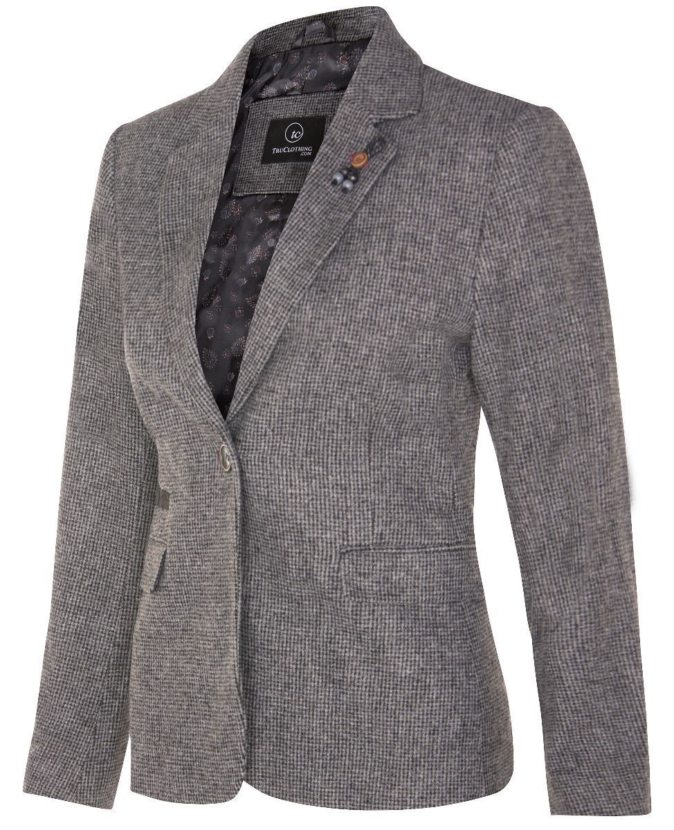 Infinity Leather Tweed 1920s Herringbone Blazer