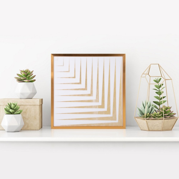 Obraz ścienny BLANCA6 53x53 cm złoty geometryczny