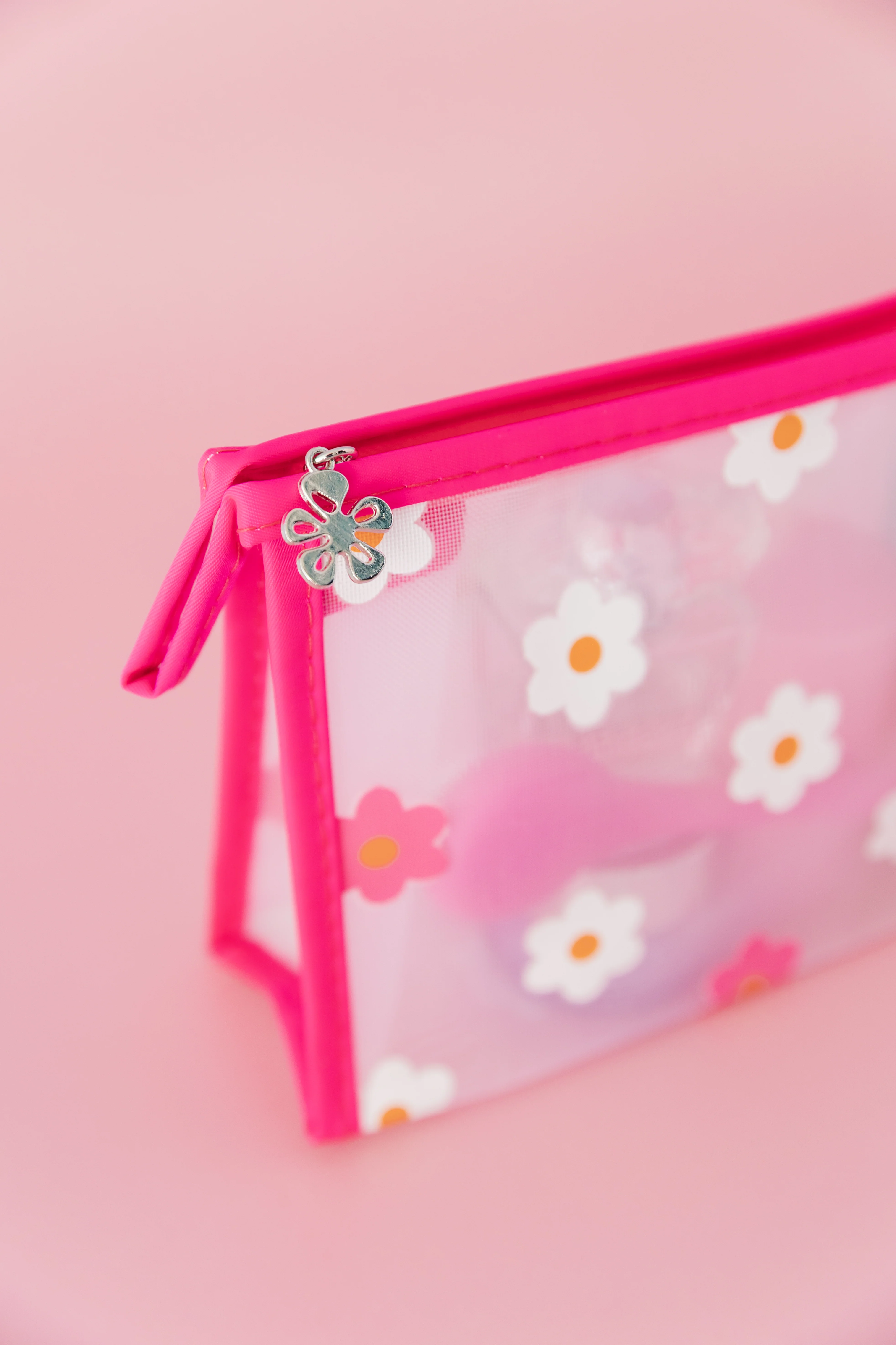 Floral Cosmetics Bag in Pink