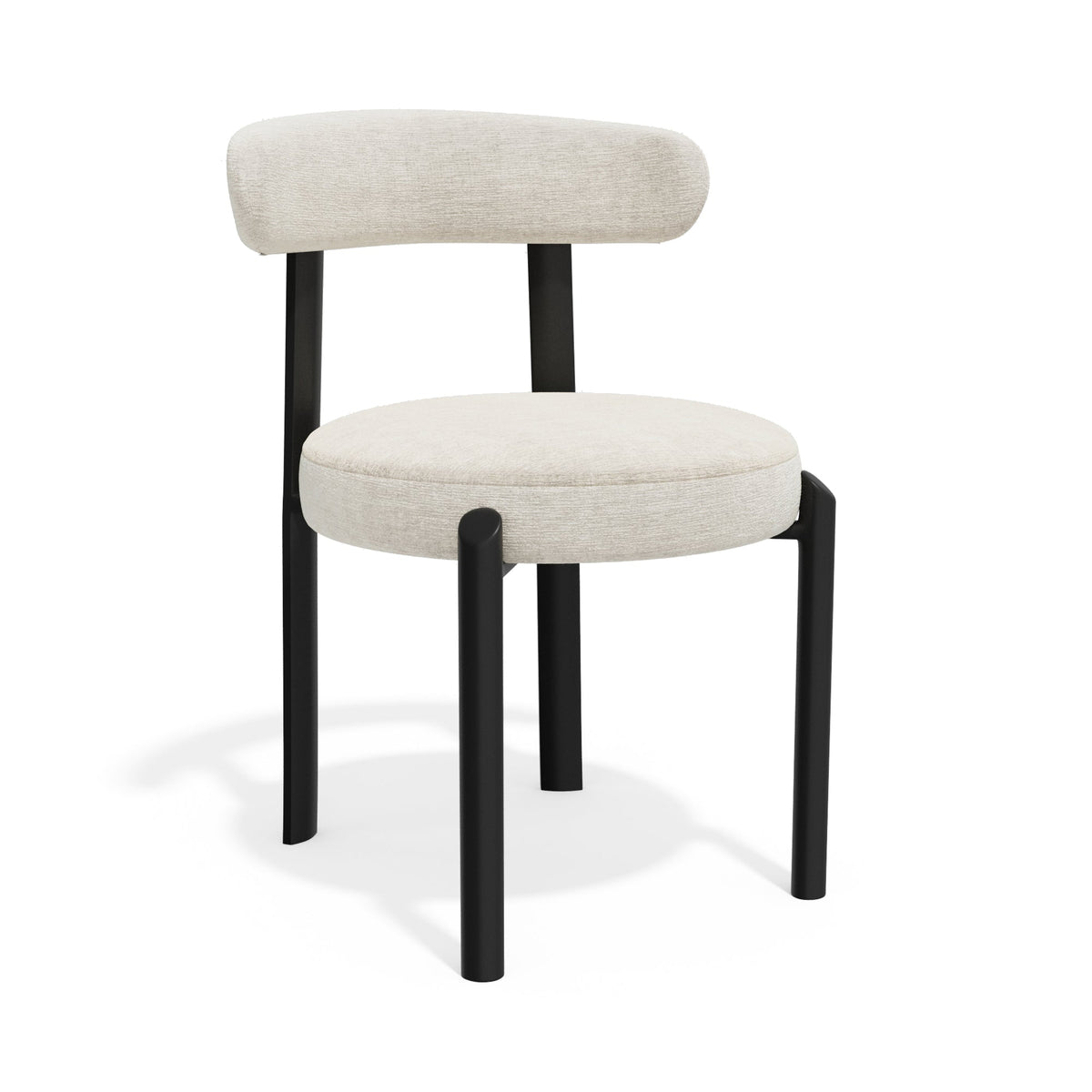 Premium Interiors - Set van 2 stoelen NOMA - zacht aanvoelende geweven stof crème 56cm