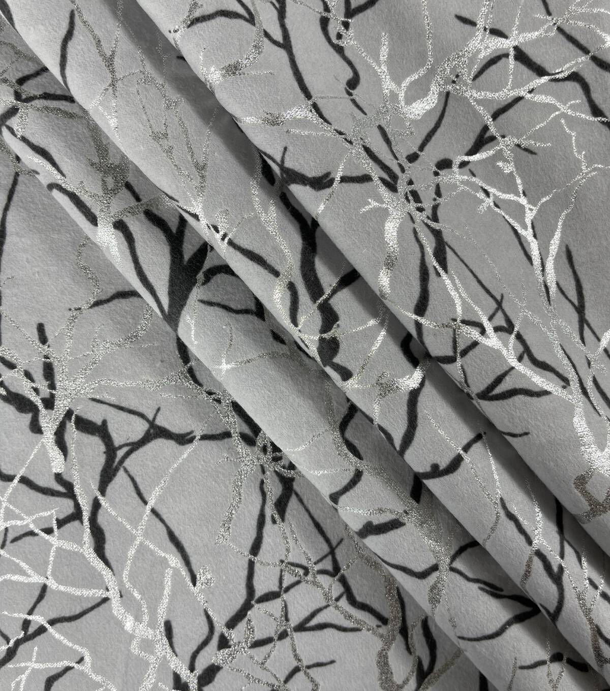 Northern Lights Branches Foil Flannel Fabric