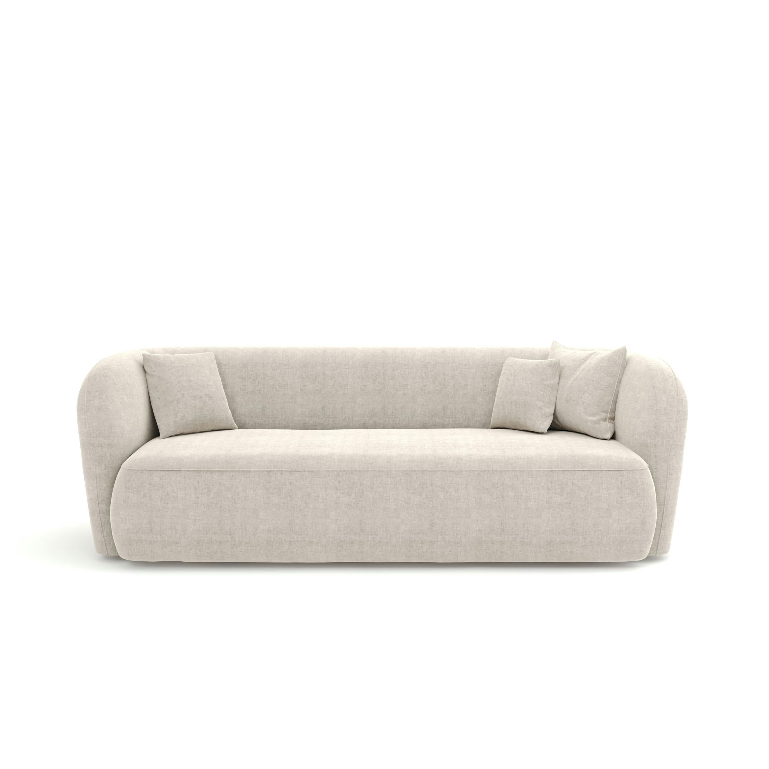 EMY - Canapé 3 places velours crème