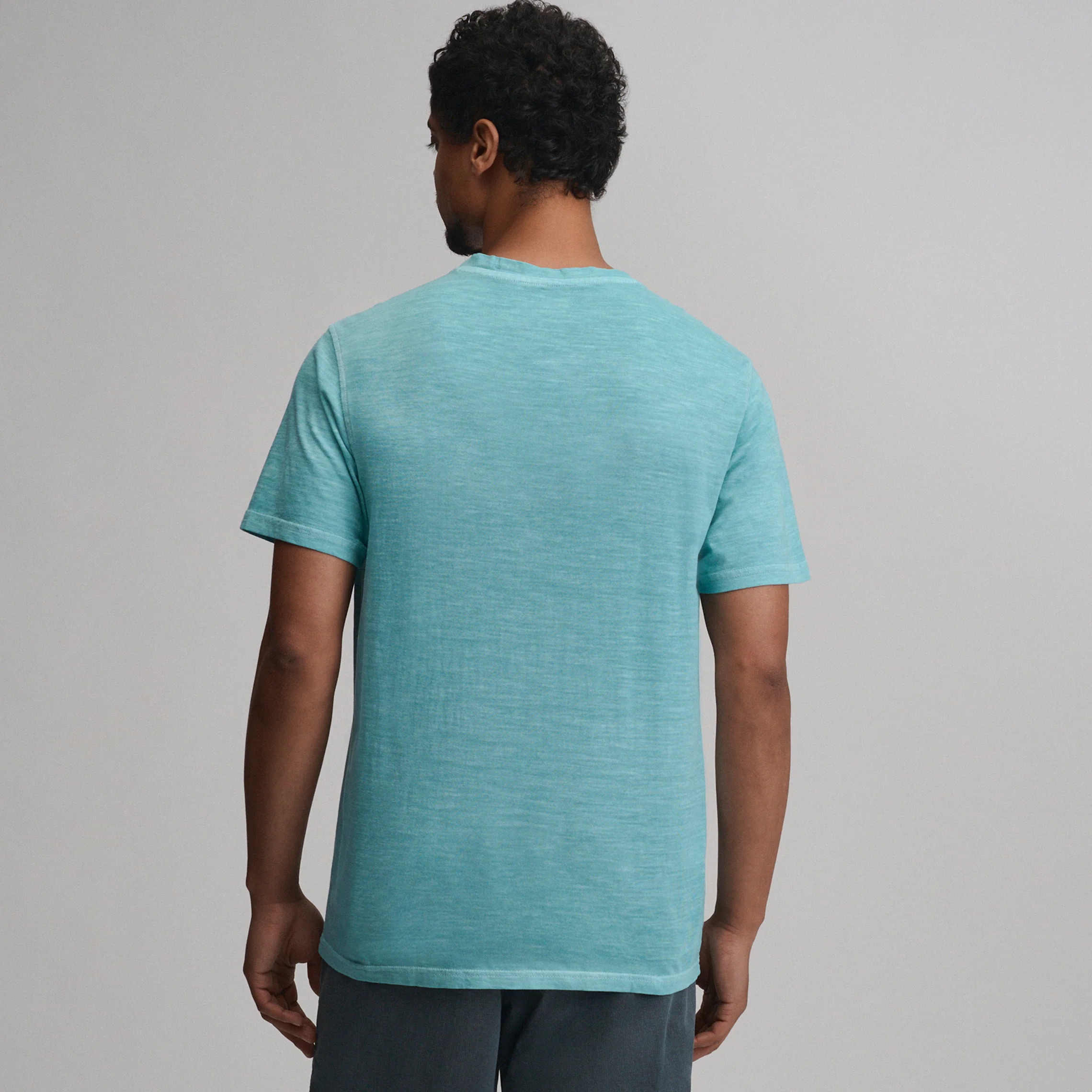 Men's Short-Sleeve Sunwashed Cotton Henley
