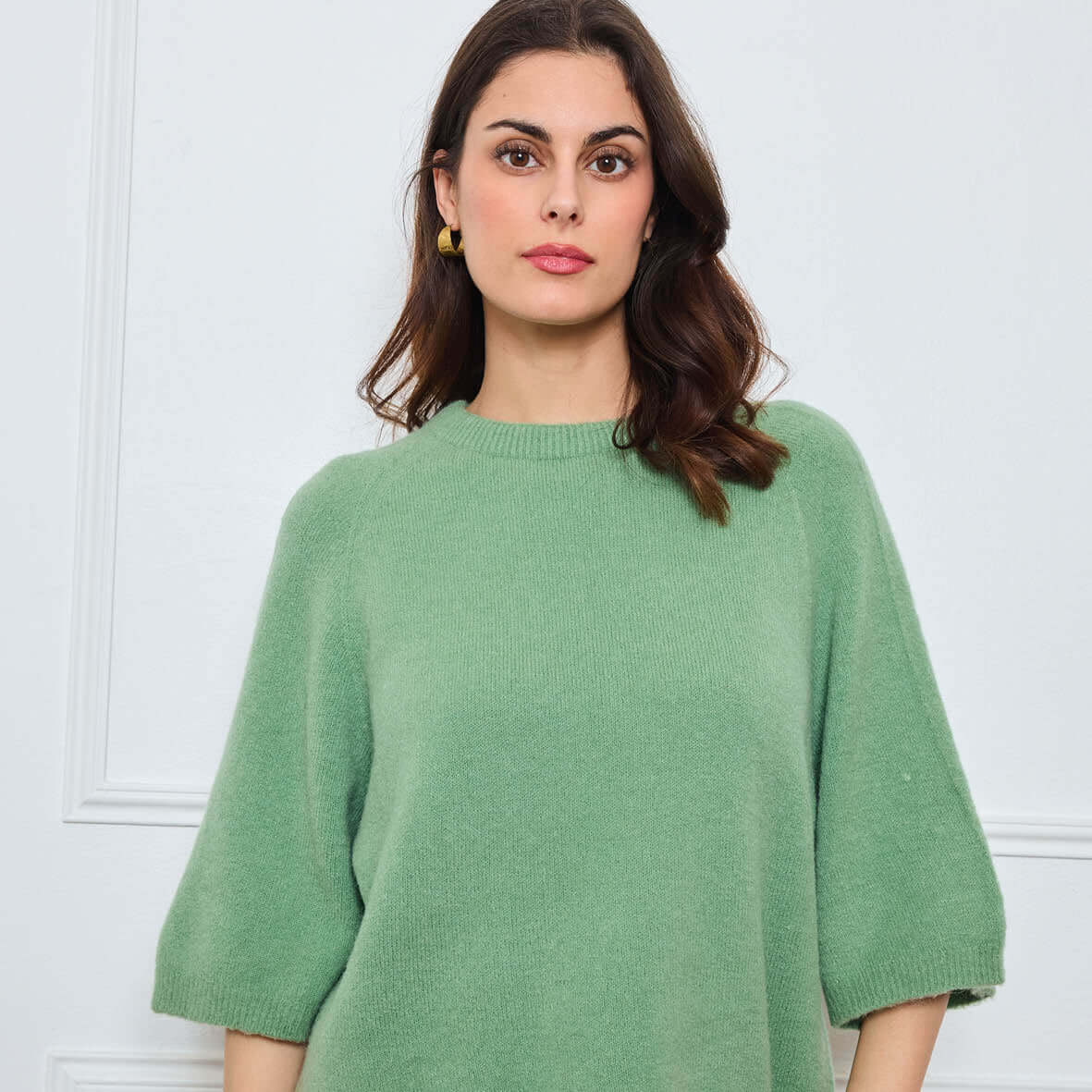 COL ROND AVEC MANCHES 3/4 LOUIE SAUGE