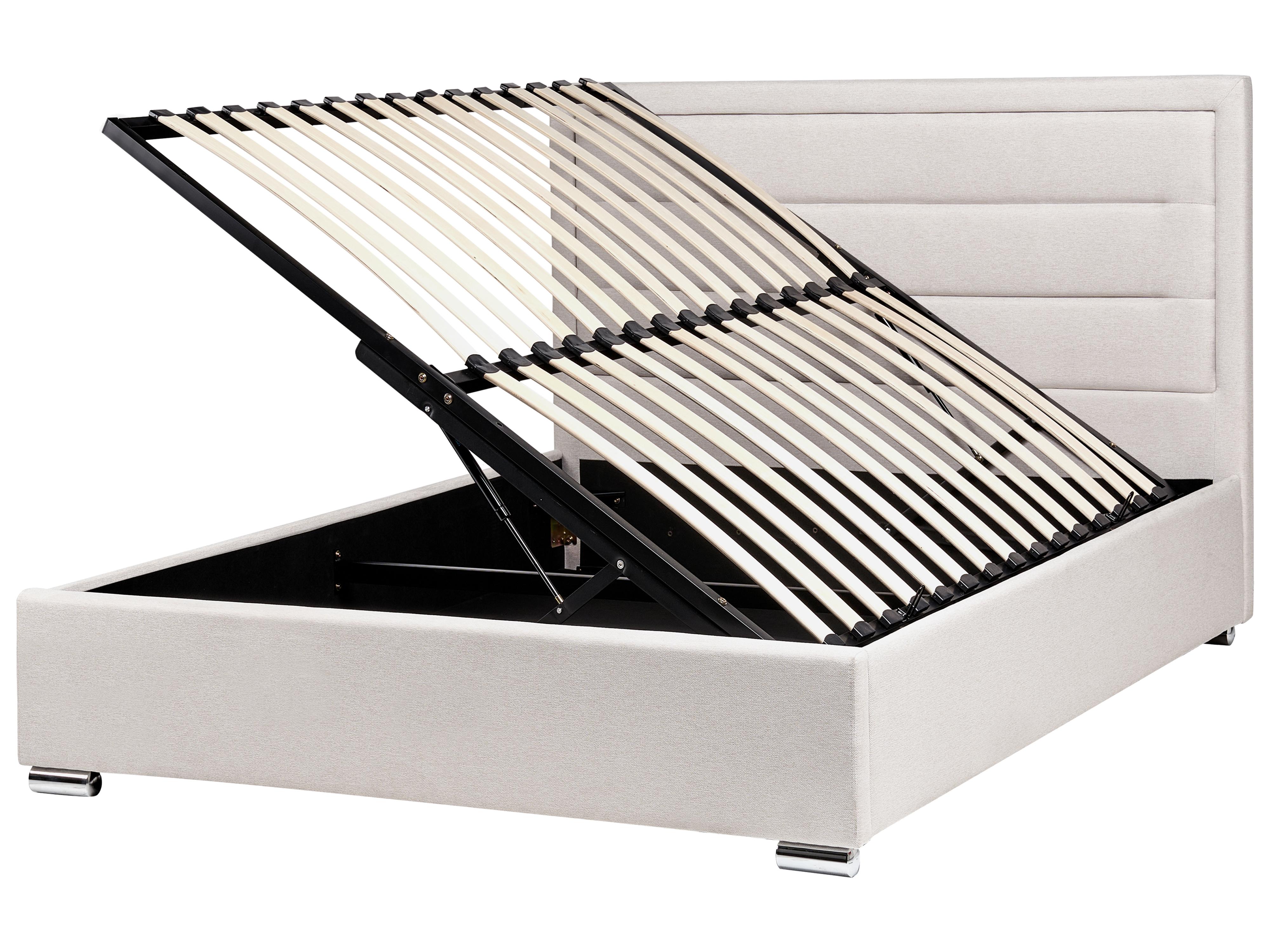 Ottoman Bed Fabric ROUEN 140 x 200 cm (EU Double) Light Beige