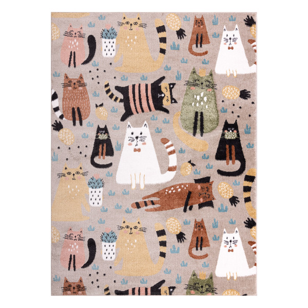 Dywan FUN Kittens dla dzieci, koty, kotki beż 120x170 cm