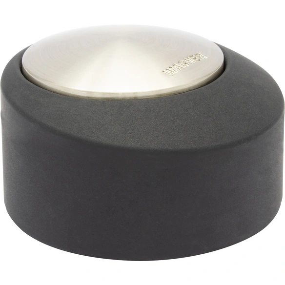 Türstopper, silberfarben/schwarz, Metall/Gummi