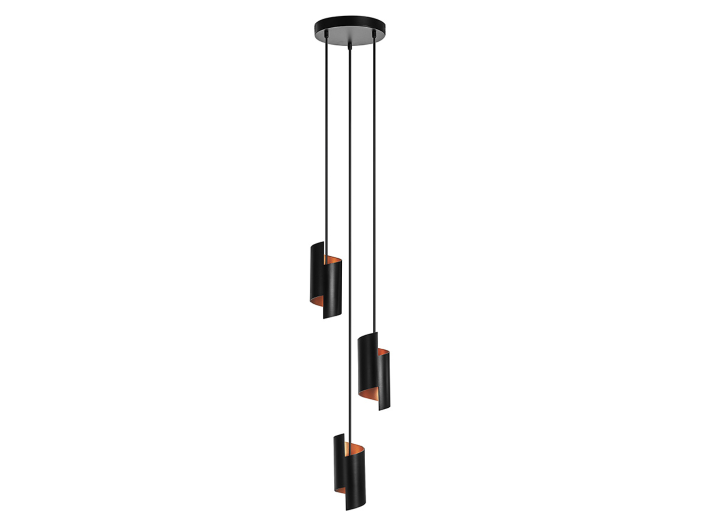 Lampa wisząca Decor LED 3-punktowa stalowa czarna