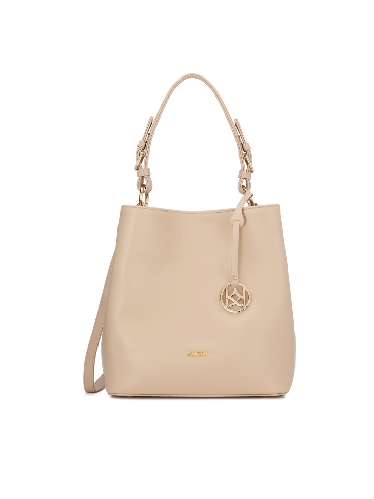 Elegant leather hand and shoulder bag