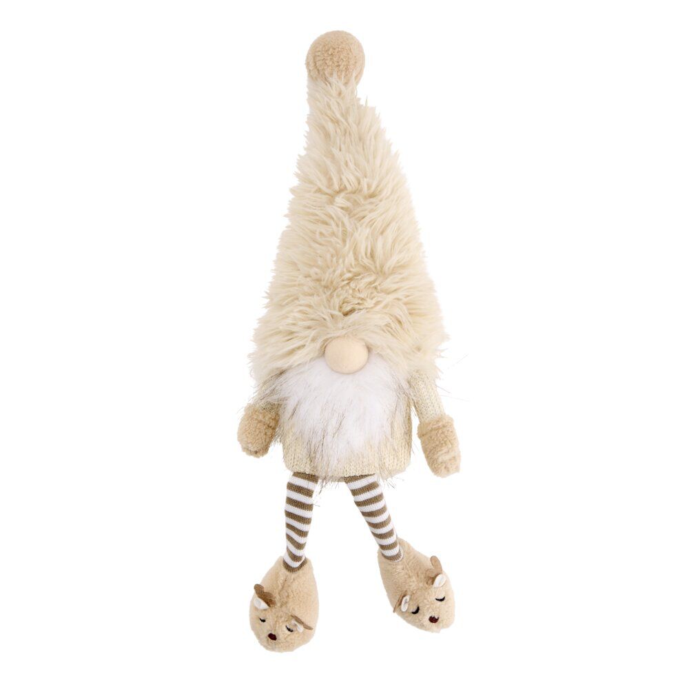 Gnome décoratif en polyester beige H48cm