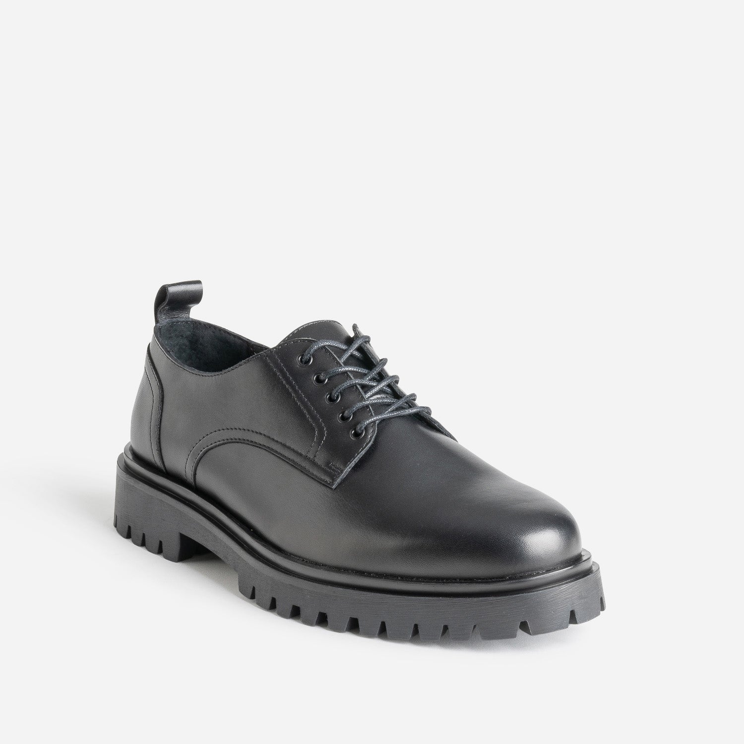 Derby noir cuir semelle crantée