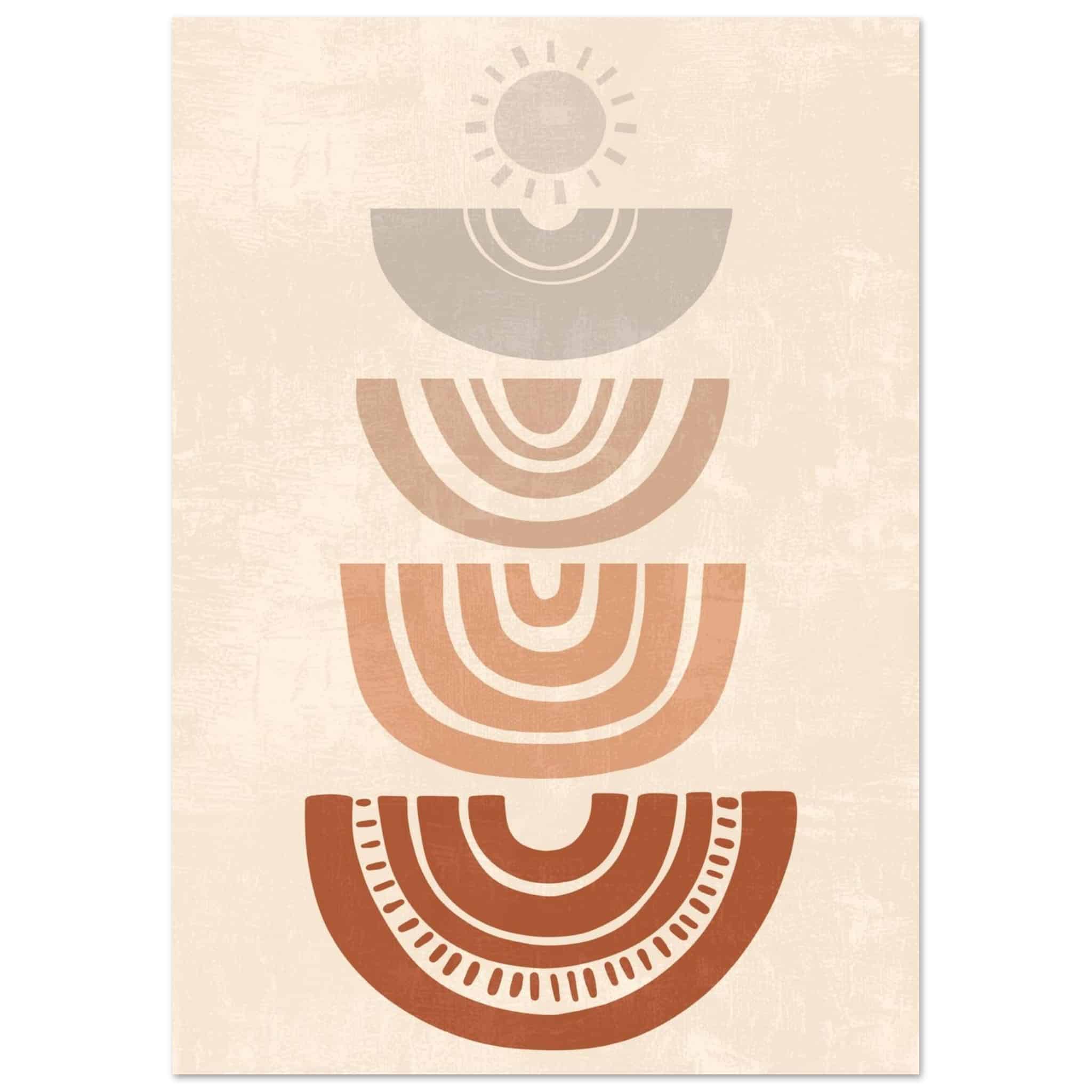 Artfulprints Poster Boho – Rising rhythm  - A4 21x29.7 cm - Meerkleurig