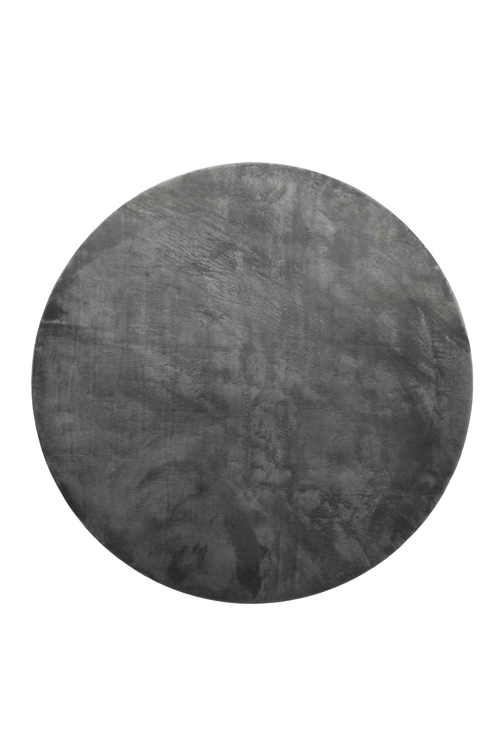 LAGO - Tapis rond tufté mèches rases gris anthracite 120 D