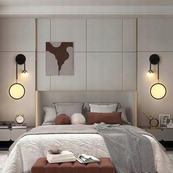 LAMPA ŚCIENNA ZŁOTA CZARNA KINKIET SZKLANY KULA