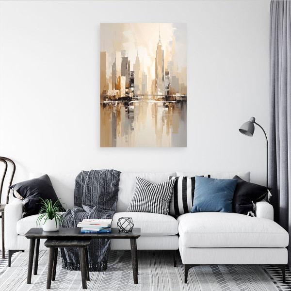 Obraz do salonu jadalni, Abstrakcyjna panorama miasta nowoczesna 20x30
