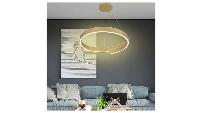 Lampa wisząca Martialo LED ze ściemniaczem złota