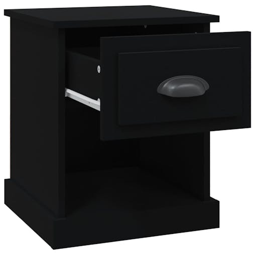NNEVL Bedside Cabinet Black 39x39x47.5 cm Engineered Wood