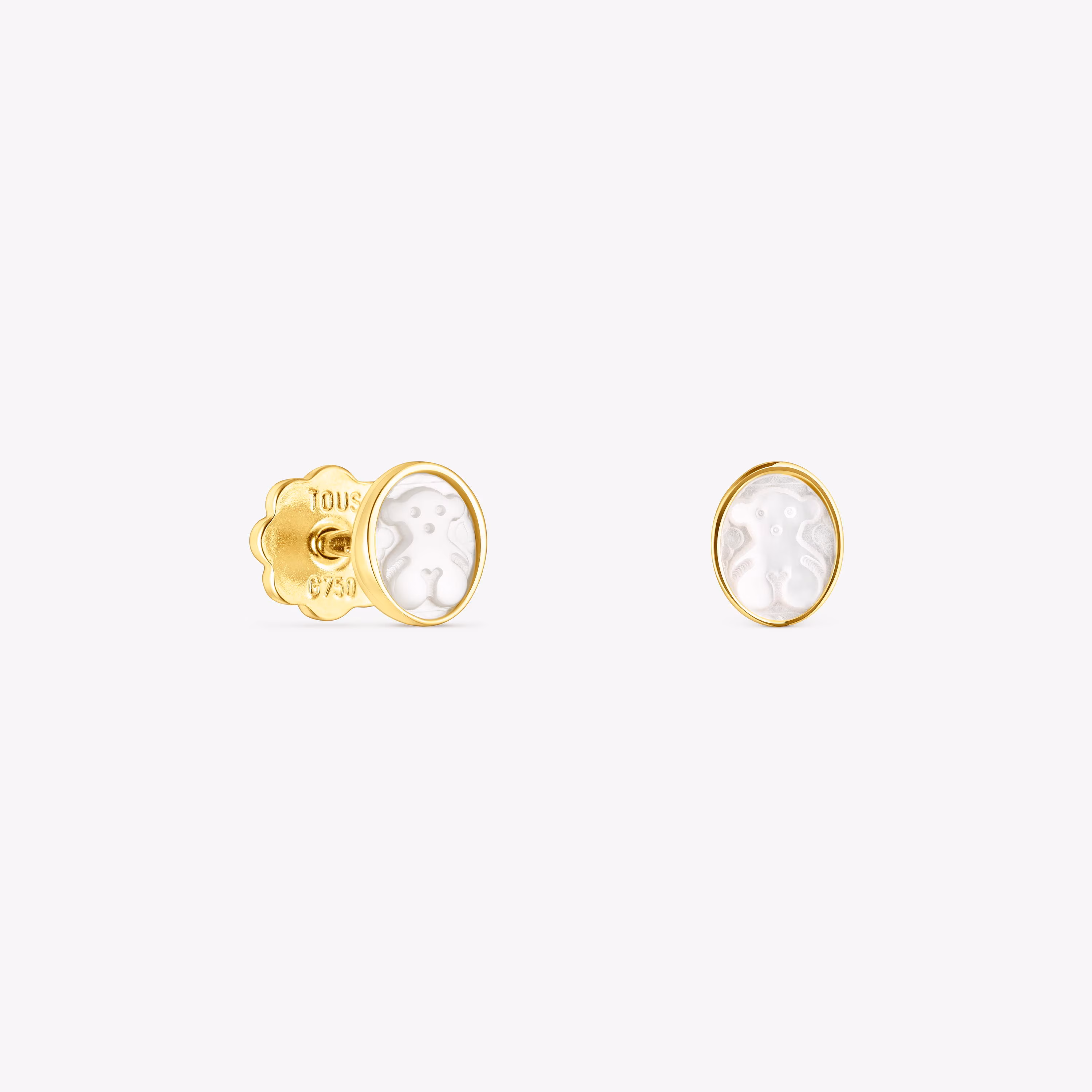 Pendientes de oro con nácar 0,6cm. Camee