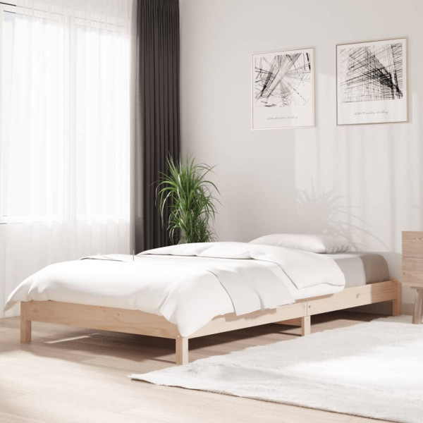 Łóżko Drewniane Rama Łóżka Sofa Brązowe Do Sypialni Pokoju 75x190 cm