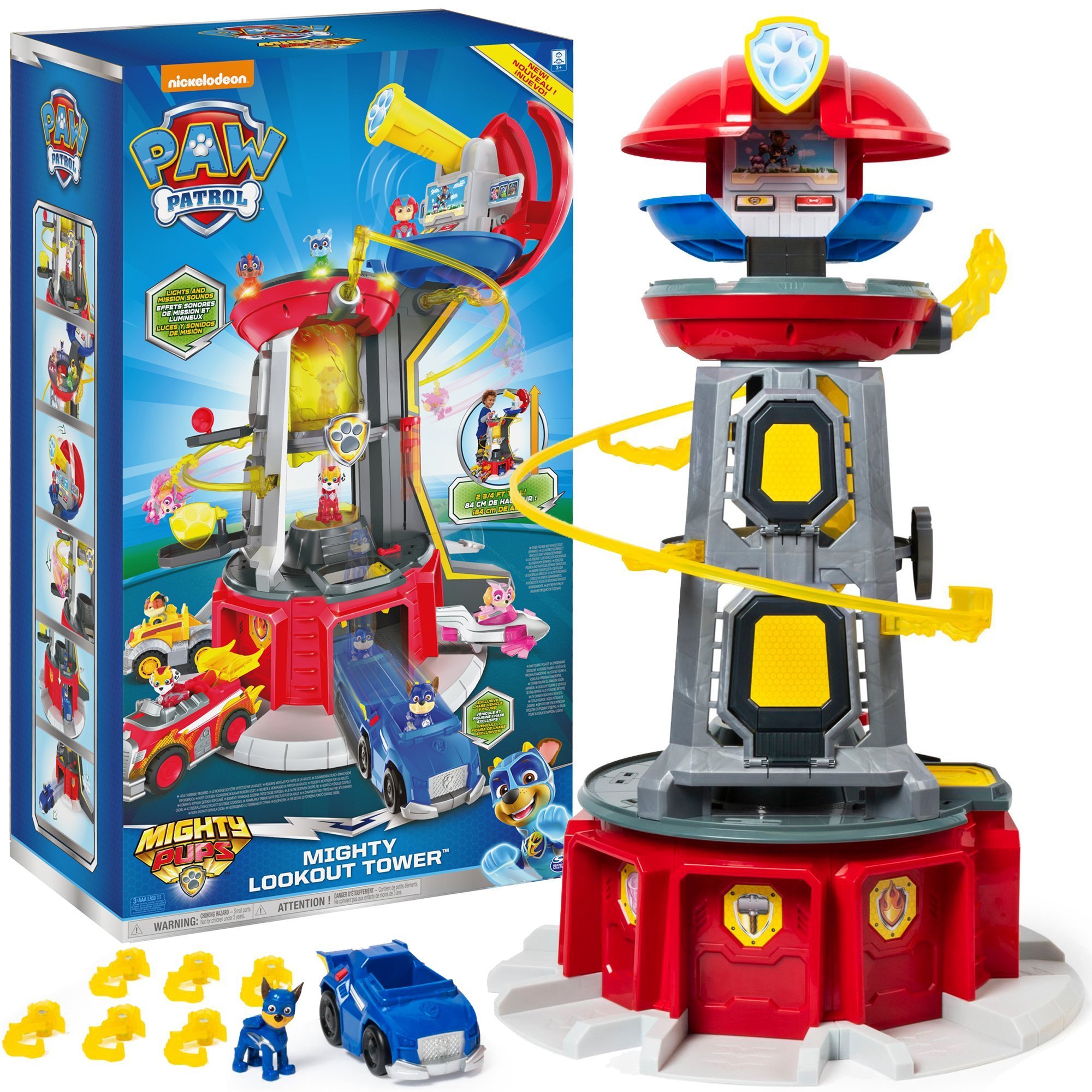 PSI PATROL WIELKA WIEŻA BAZA CHASE KOSMOPIESKI MIGHTY PUPS 84 CM + GRATIS