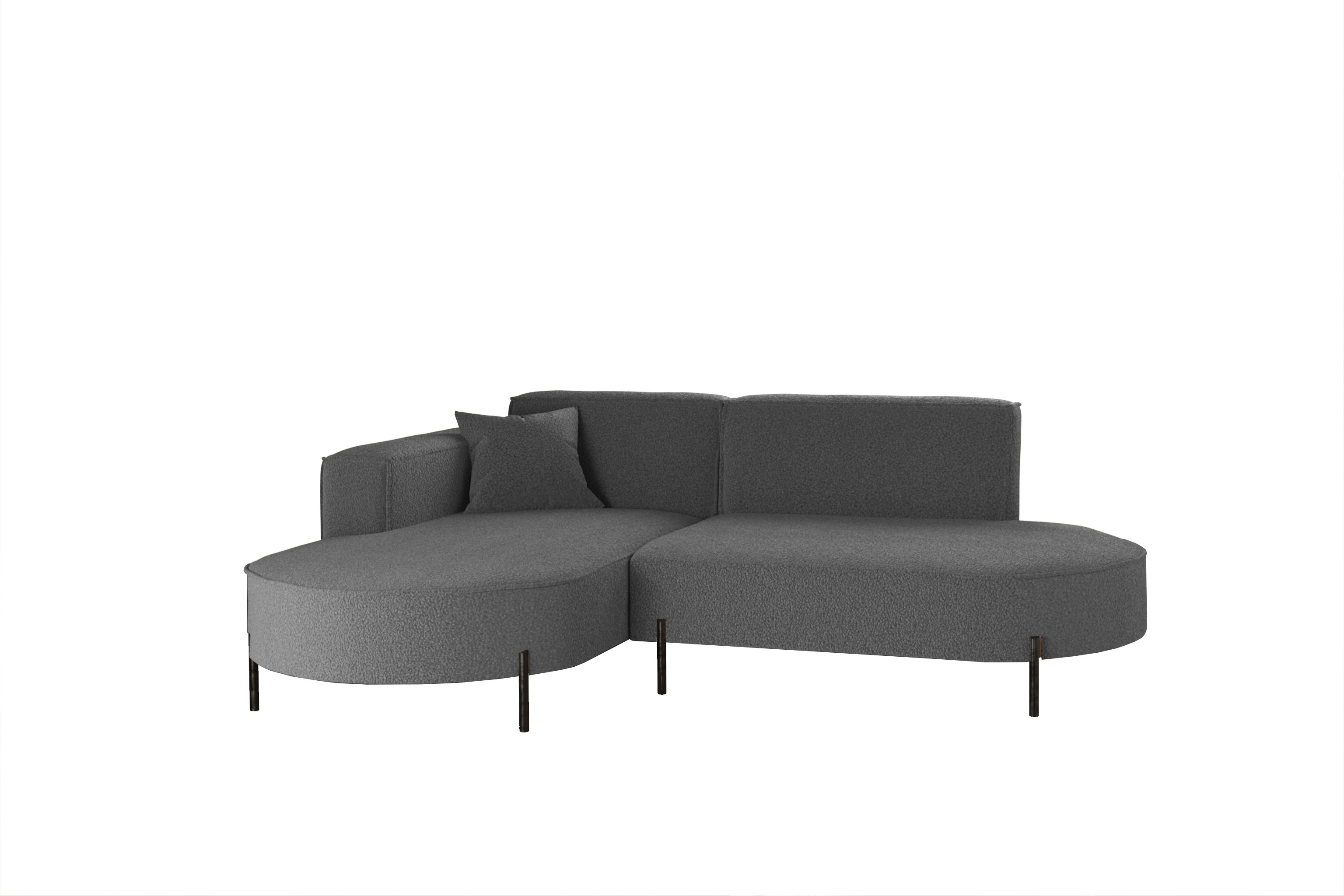 Narożnik, Sofa w kształcie L Modena Rein tkanina Quelle Grafitowy Lewy