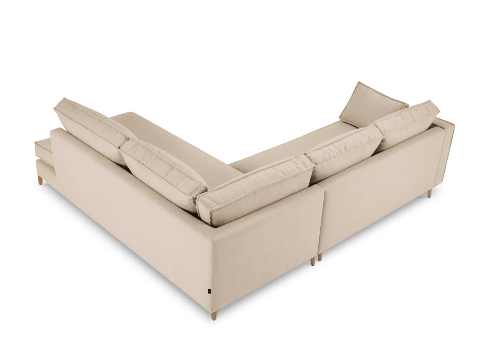 ALEXIS - Canapé D'Angle Droit 5 places en Tissu Structurel Beige