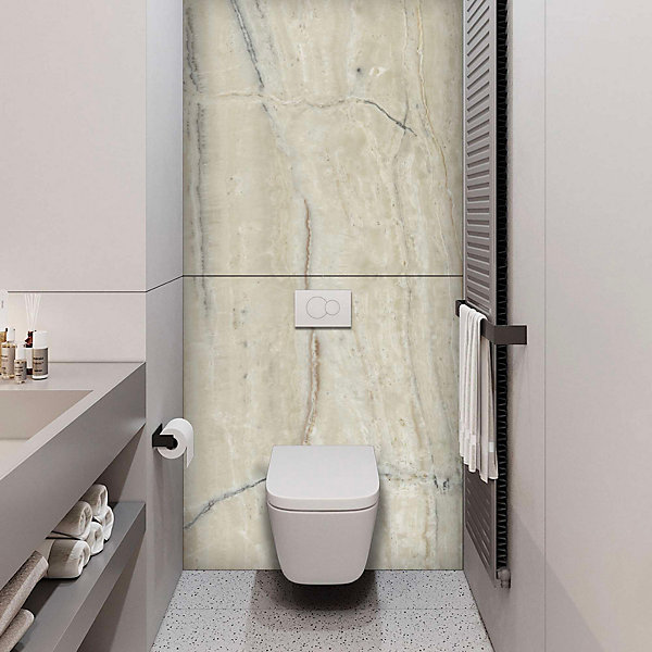 Panneau d'habillage pour bâti,support WC suspendu, 1200x1200x4 mm, finition Marbre Beige, Sabana KOBERT,IN