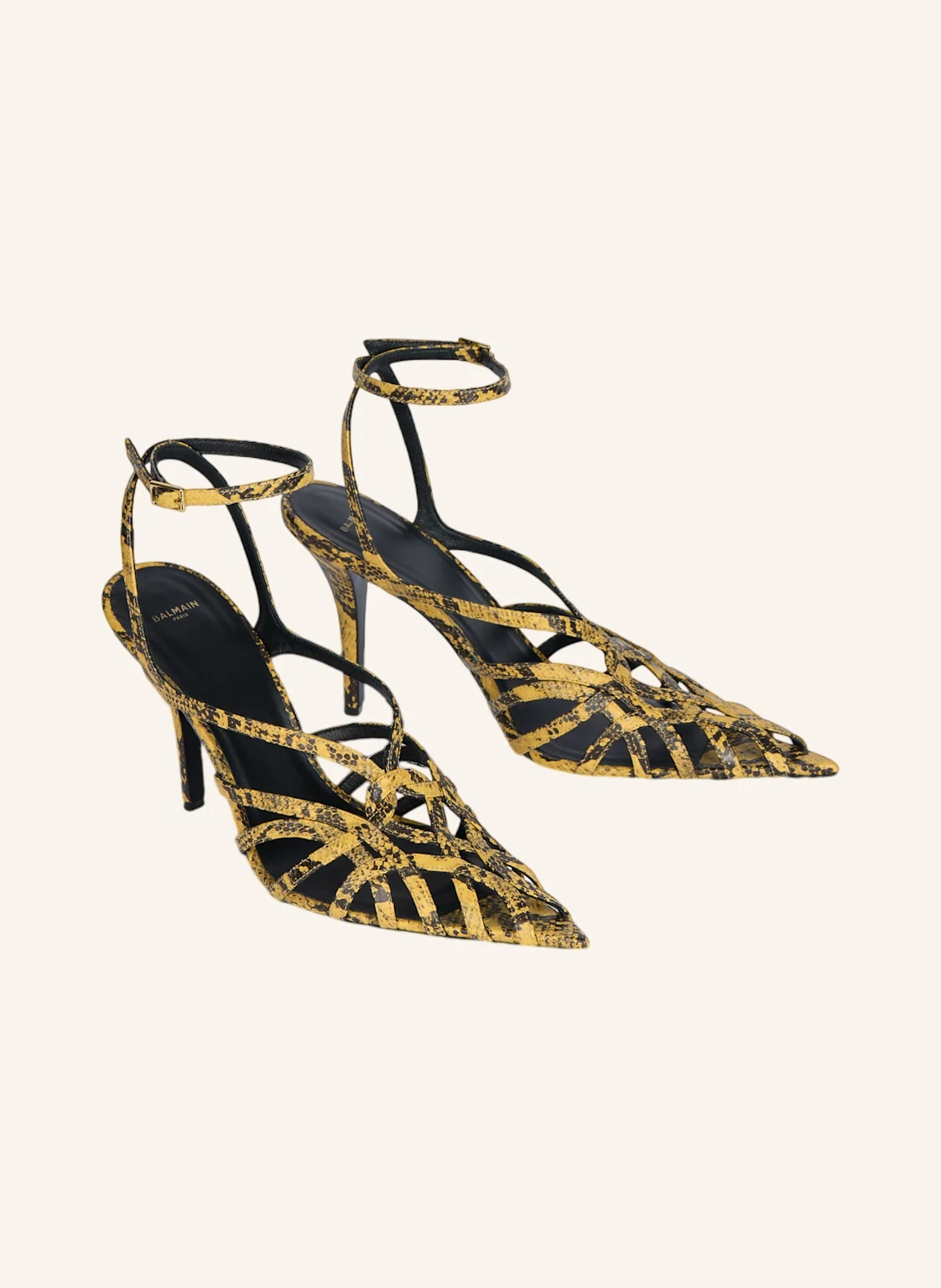 BALMAIN Sandalen Cage aus Leder in Pythonoptik