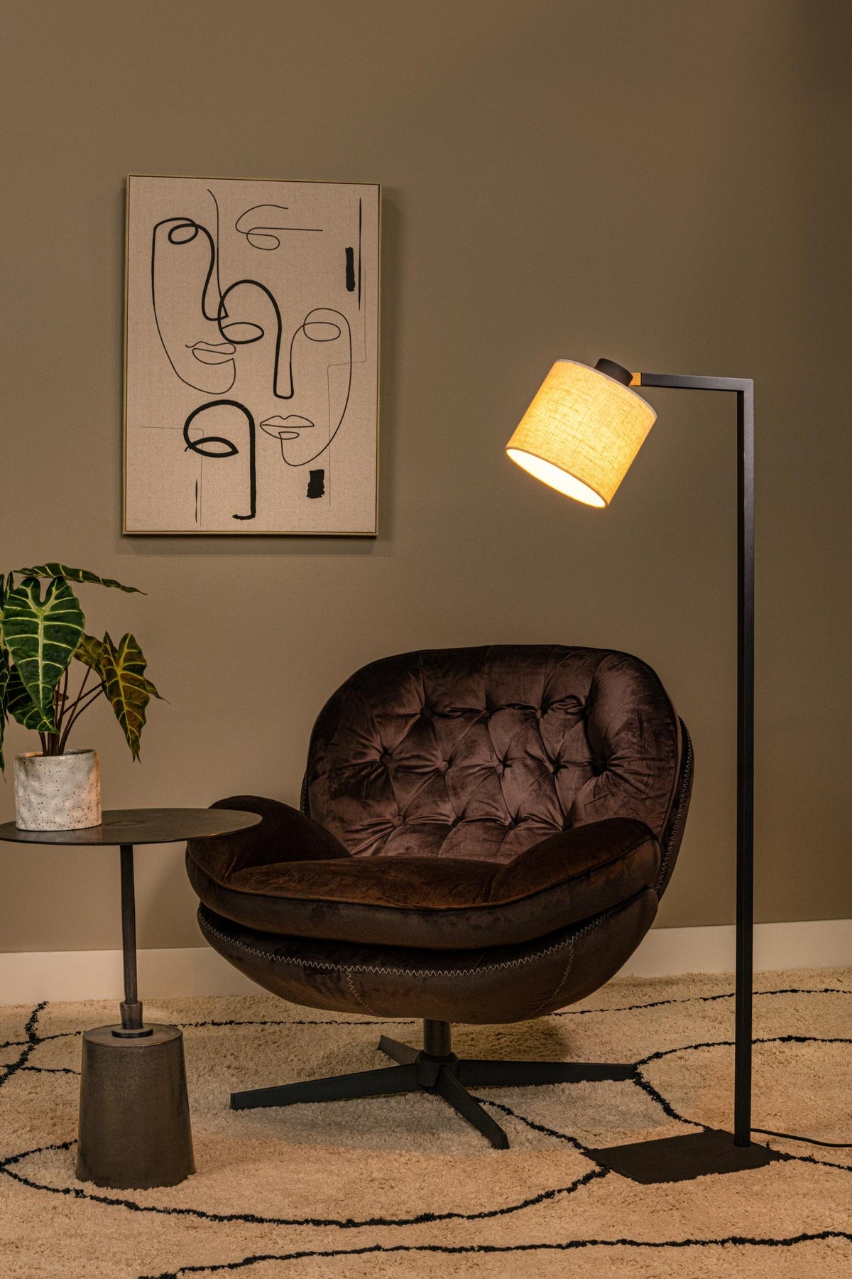 Lucide vloerlamp LESLEY - 1xE27 - Zwart