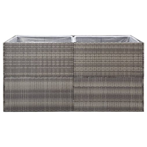 NNEVL Garden Planter Grey 157x80x80 cm Poly Rattan