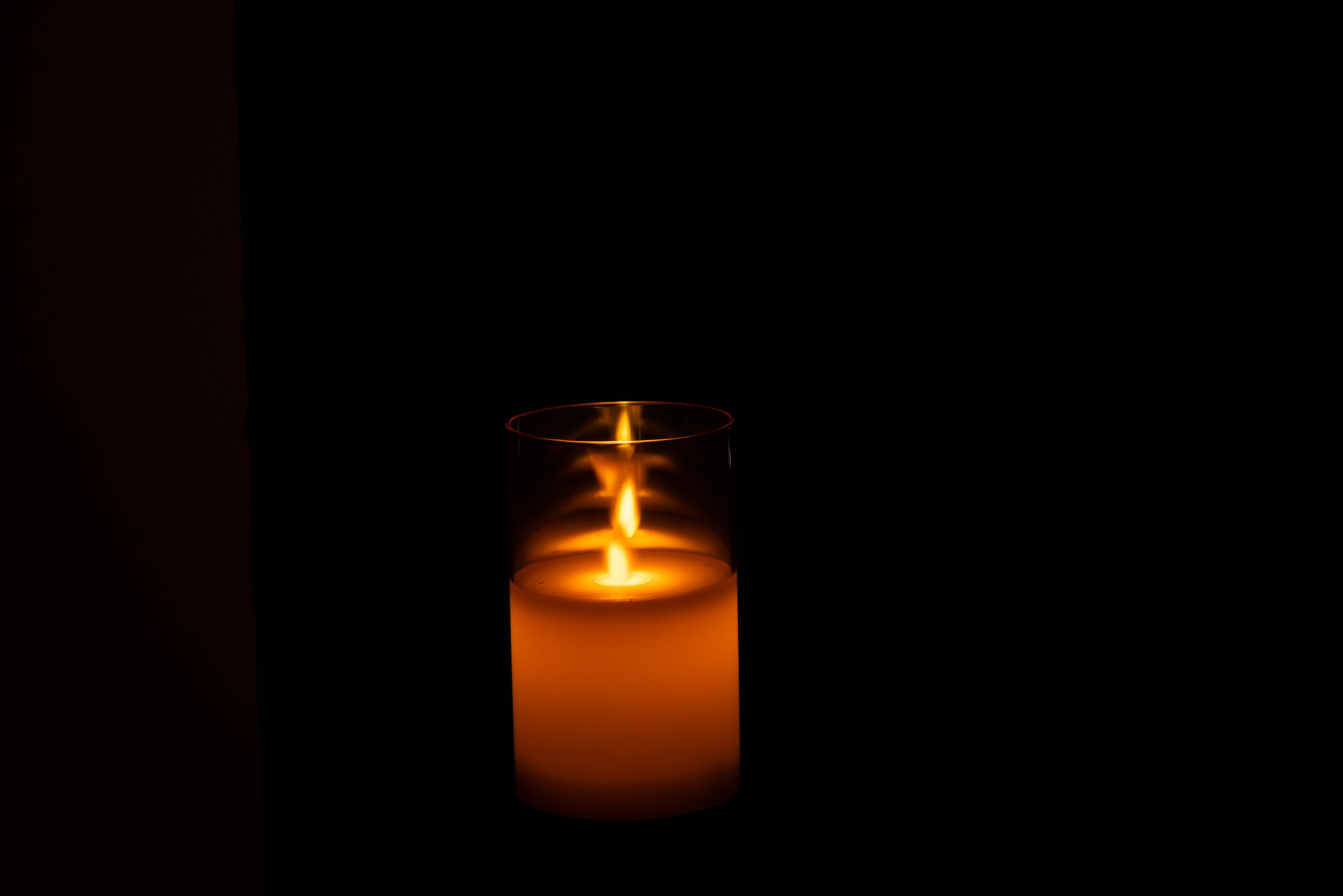 J-Line lamp Blinkend - glas - goud - small - LED lichtjes